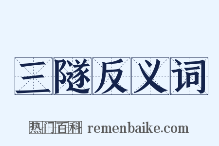 三隧反义词是什么意思的图片